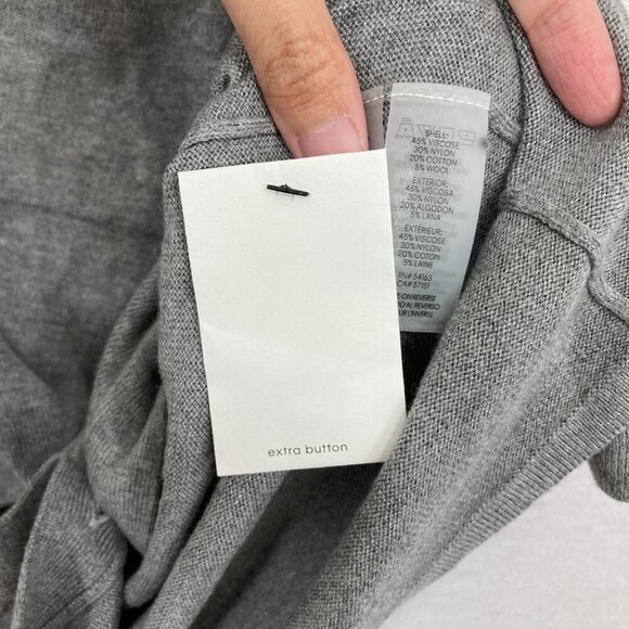 New Calvin Klein Gray Stretch Knit Wool Blend Collar Button Down 2X Preppy - Picture 8 of 10